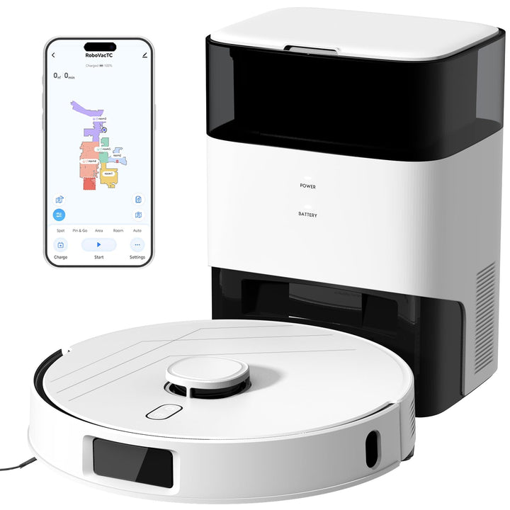 T30+ Saugroboter mit Wischfunktion, Staubsauger Roboter mit Absaugstation 3.5L, 12000Pa Saugkraft, R