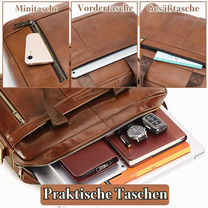 BAGZY Laptoptasche 15.6 Zoll Aktentasche Herren Umhängetasche Geschenk für Männer Handtasche für Mä