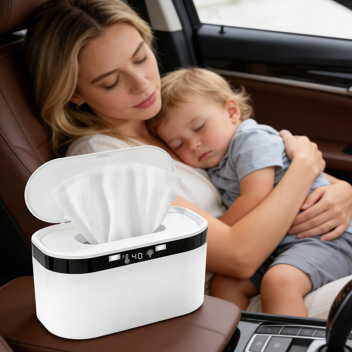 Feuchttücher Wärmer Baby 3 Heizstufen & Konstanttemperatur 10W USB Wipes Warmer mit LED-Nachtlicht S