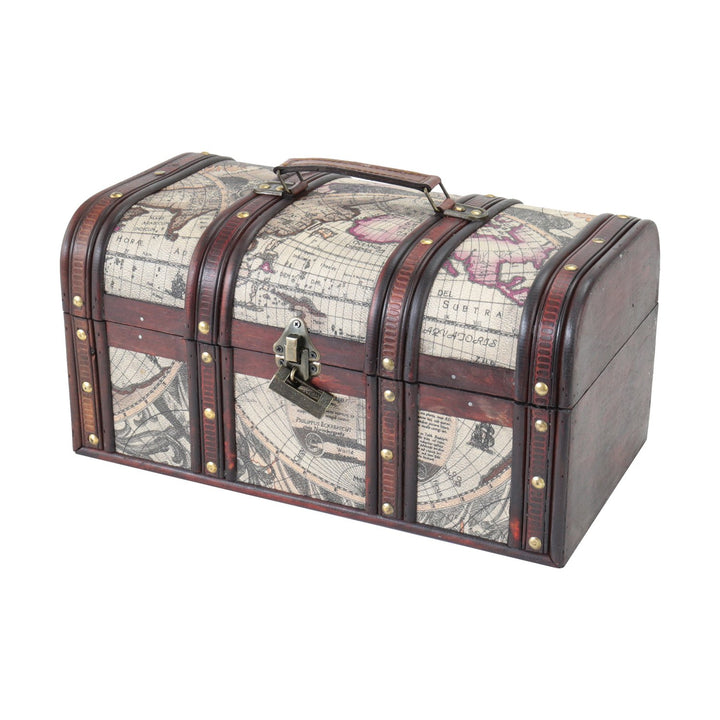HMF 6410-159 Schatztruhe aus Holz mit Schloss | 38 x 20 x 19 cm | Gross | Kuba 38 cm, Kuba, 38 cm, K
