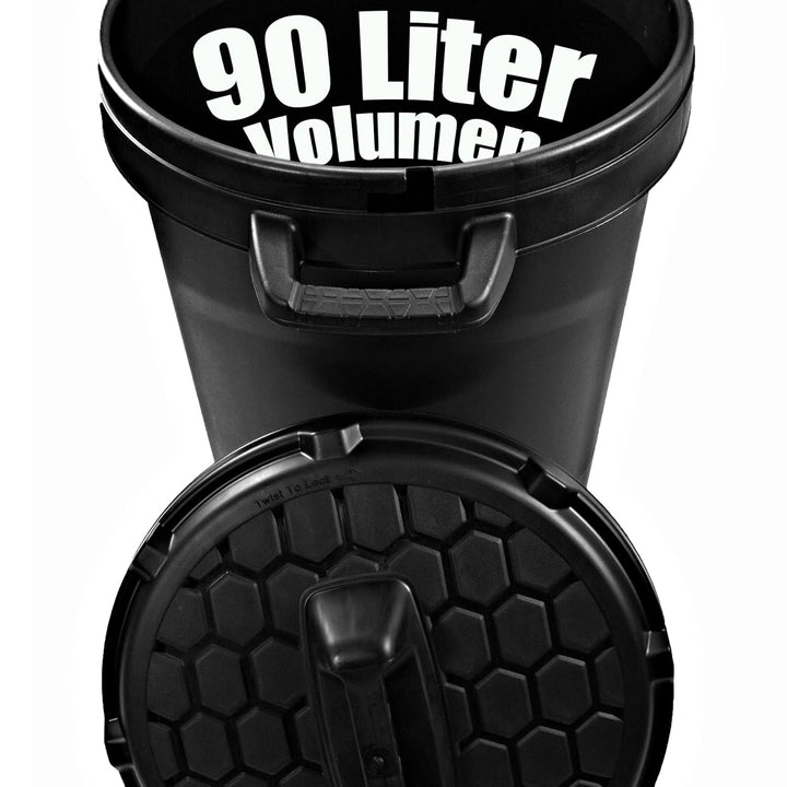 BigDean Universal Allzwecktonne Mülltonne 90 Liter Tonne XL Universaltonne Universaleimer schwarz mi