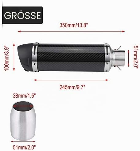 Motorrad Auspuff Mit Abe-Für Akrapovic Auspuff-Motorrad Schalldämpfer Kohlefaser Auspuffendrohr 51Mm
