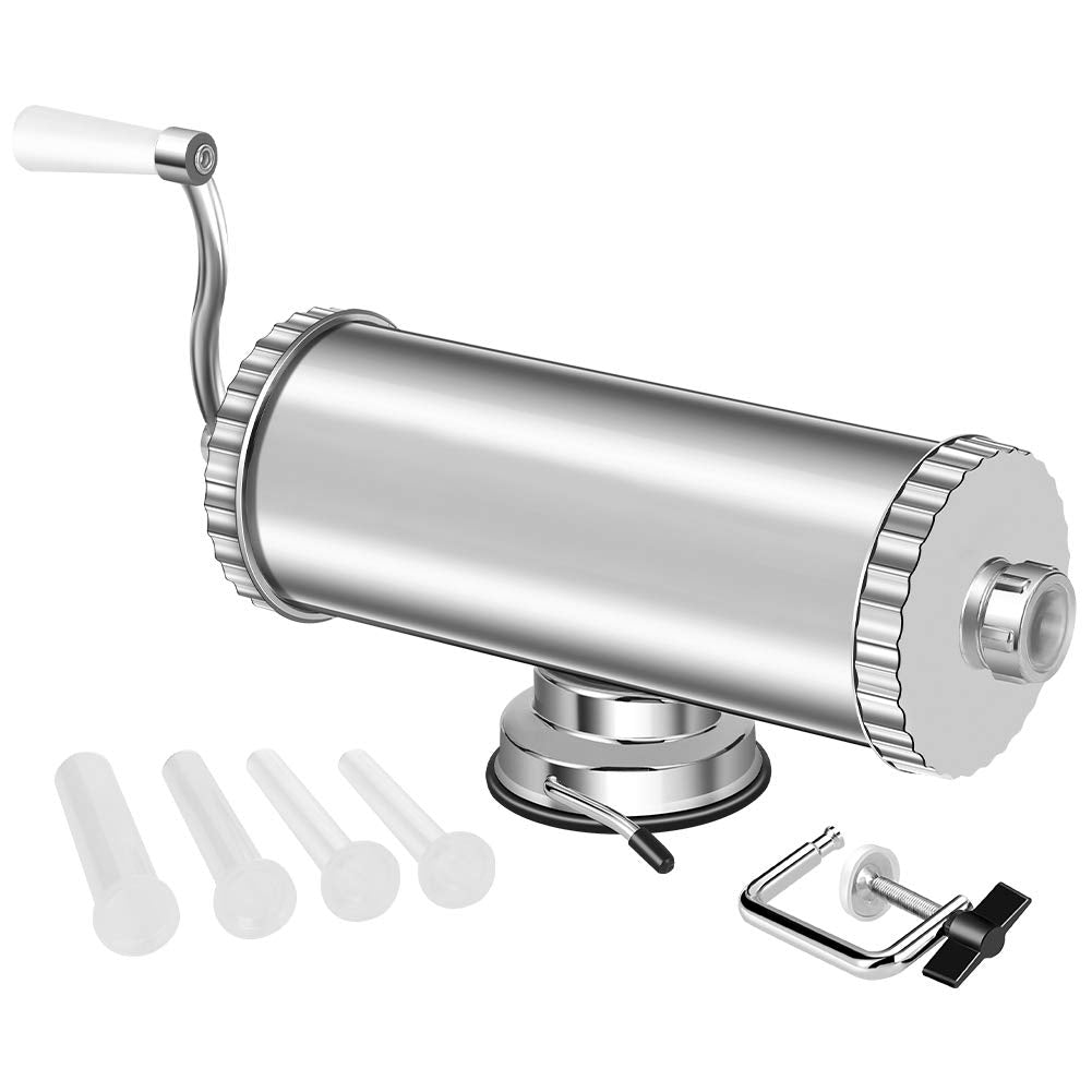 Wurstfüller, Horizontale Küche Aluminium Wurstfüllmaschine mit Saugfuss Verpackt 4 Grösse Profession