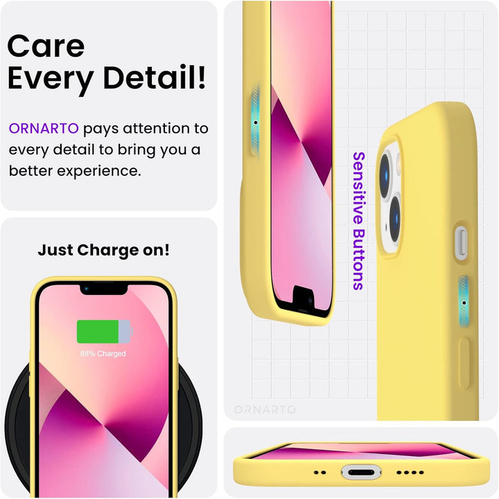 ORNARTO kompatibel mit iPhone 13 Mini 5,4 Silikon Case, Hülle Ultra Dünne Voller Schutz Flüssig Sili