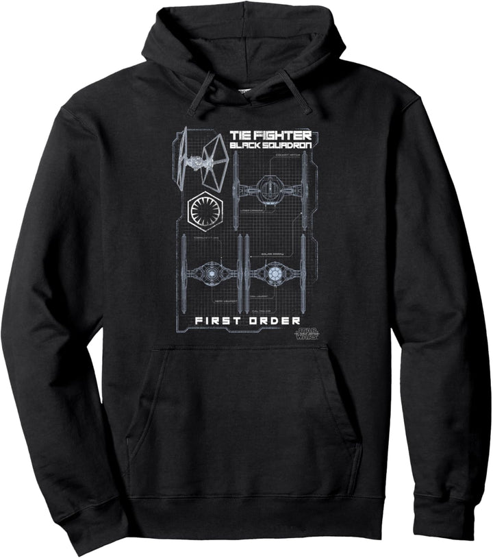 Star Wars The Force Awakens TIE Fighter Black Squadron Pullover Hoodie