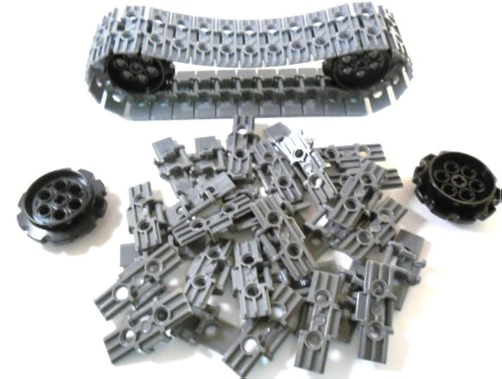 Lego® Technic Verbindungen und Kettenrad Pack - 60 Stück Kettenglieder Grau 4 Stück Räder | Ersatzte