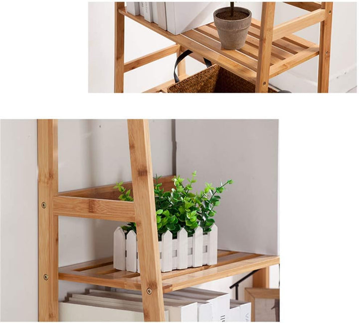 sogesfurniture Bücherregal Bambus Leiterregal Pflanzenregal Badregal Lagerregal mit 4 Böden, perfekt