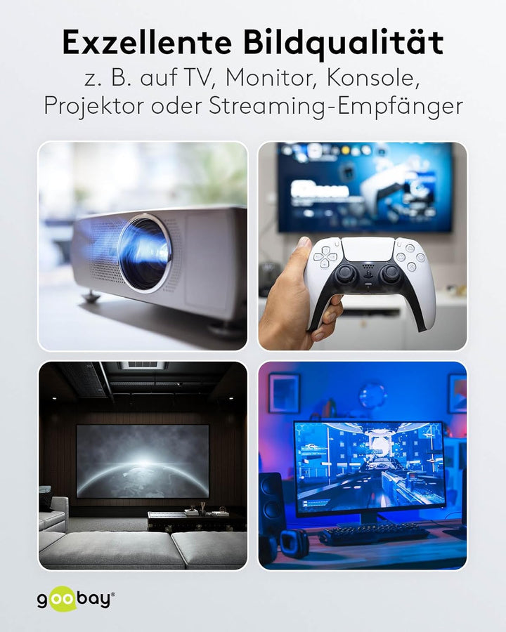 goobay 65559 HDMI Kabel 2.1 (AOC) 20 m / 8 K 60 Hz und 4 K 120 Hz Glasfaserkabel/Optisches HDMI Kabe