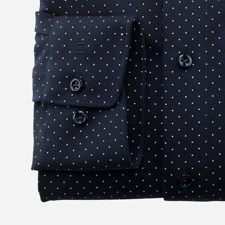 OLYMP Herren Businesshemd Luxor 24/Seven,Rotationsdruck,modern fit,Kent-Kragen 37 Marine 18, 37 Mari