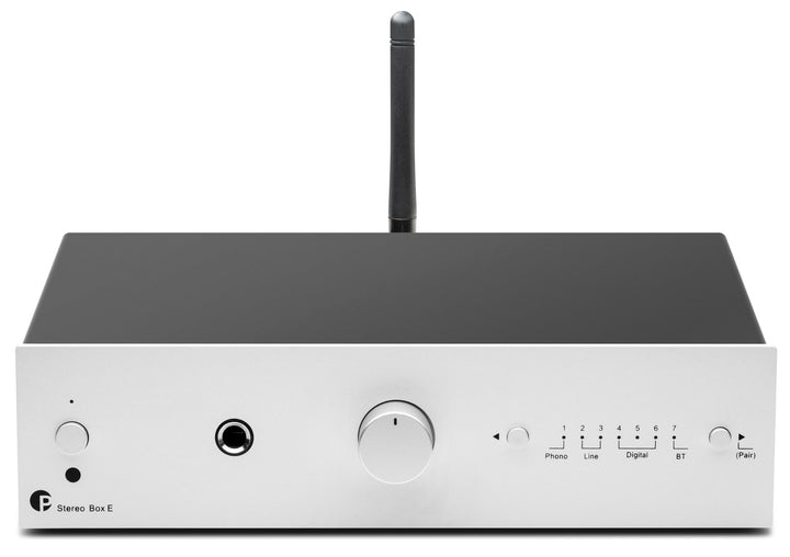 Pro-Ject Stereo Box E, Kompakter integrierter Hi-Fi-Stereo-Verstärker mit BT 5.0, Subwoofer Ausgang,