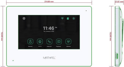 MATHFEL 1 Familienhaus 2 Draht Bus WLAN Video-Türsprechanlage, 10 Zoll Monitor mit Full HD 2 Megapix
