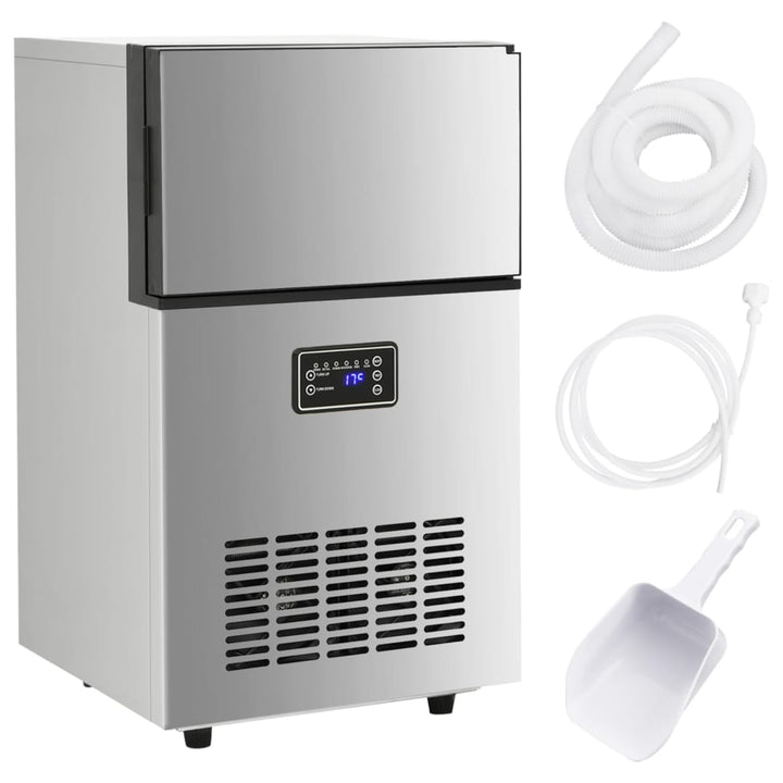 Homgoday Eiswürfelmaschine Silbern 45 kg / 24 h 35,5x34,5x63 cm Silber, 35,5x34,5x63 cm Silber