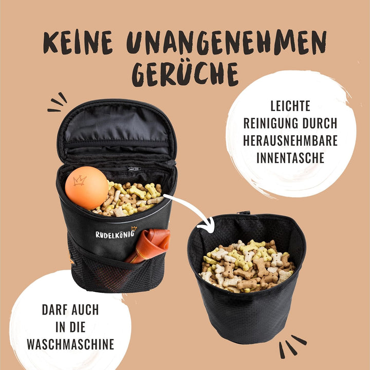 Rudelkönig Leckerlitasche für Hunde - Praktische Gassi Tasche Hund für das Hundetraining - Futterbeu