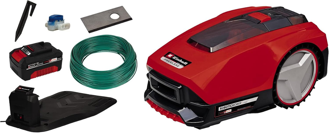 Einhell Mähroboter FREELEXO 550 Kit Power X-Change (18V, bis 35% Steigung, Stoss-/Kipp-/Hebe-/Regens