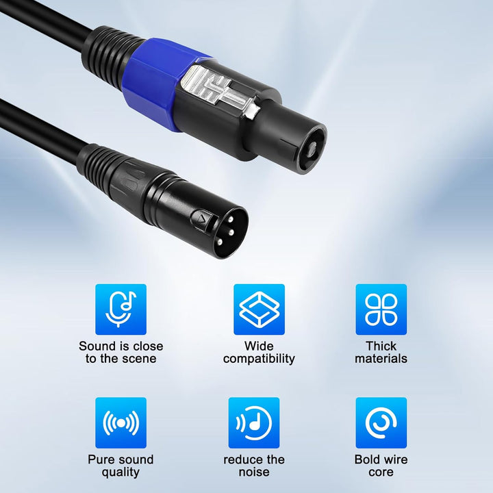 XMSJSIY Speakon zu XLR Kabel Audio Jack Speakon Stecker zu XLR 3Pin Stecker Mikrofon Verlängerung Le