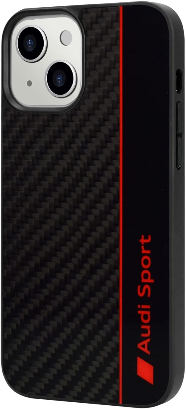Audi Sport Handyhülle - Kompatibel mit iPhone 13 Mini - Stossabsorbierende Hülle mit Carbon - mit pr