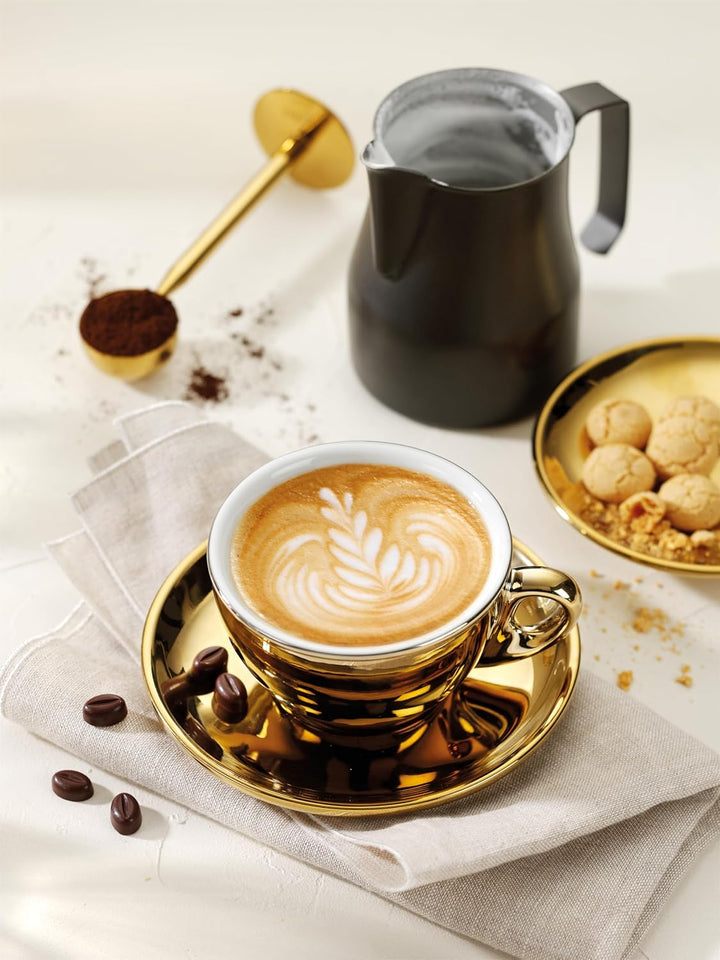 Cilio KP0000215311 ROMA Cappuccinotassen, Porzellan, Gold, Gold