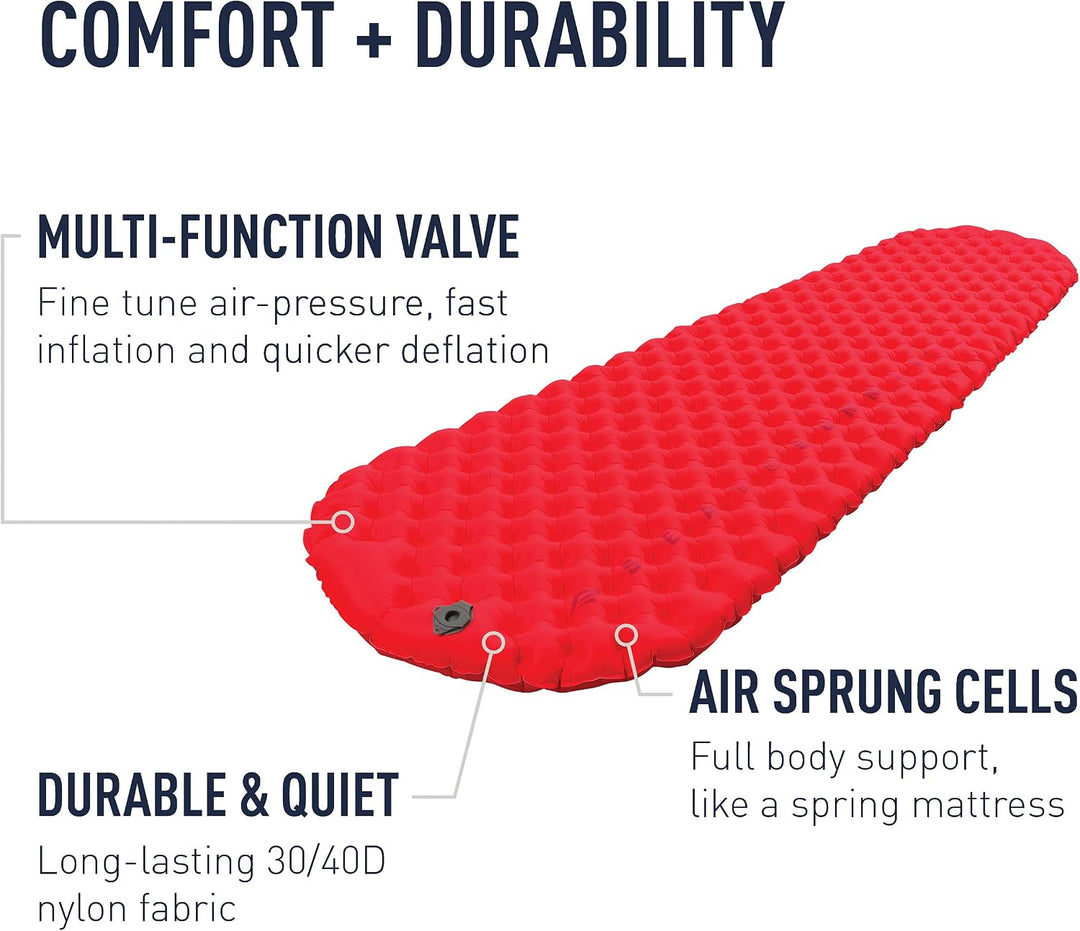 Sea to Summit Comfort Plus Insulated Air Isomatte Luftmatratze Standard-Grösse Rot, Standard-Grösse