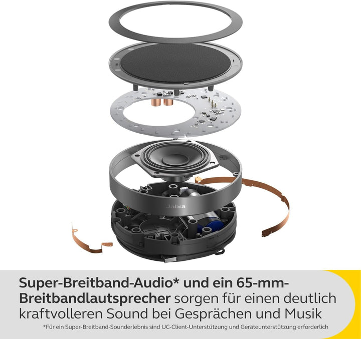 Jabra Speak2 75 schnurlose Freisprechlösung mit USB-A Bluetooth-Adapter, 4 Mikrofone mit Geräuschunt
