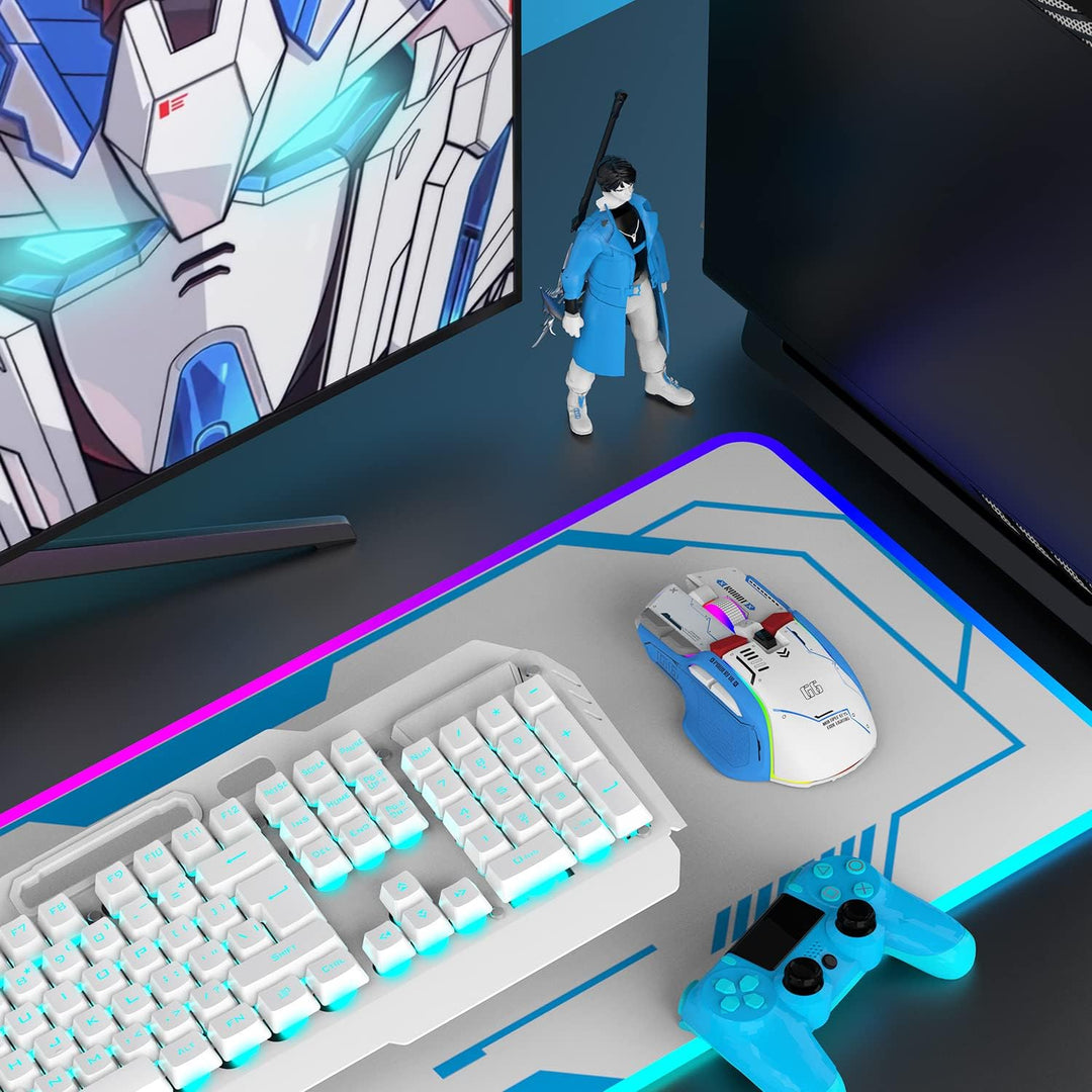 G6 Tri-Mode-Maus, kabelgebundene 2,4-G-Bluetooth-Maus Typ C mit 11 RGB-Hintergrundbeleuchtung, mecha