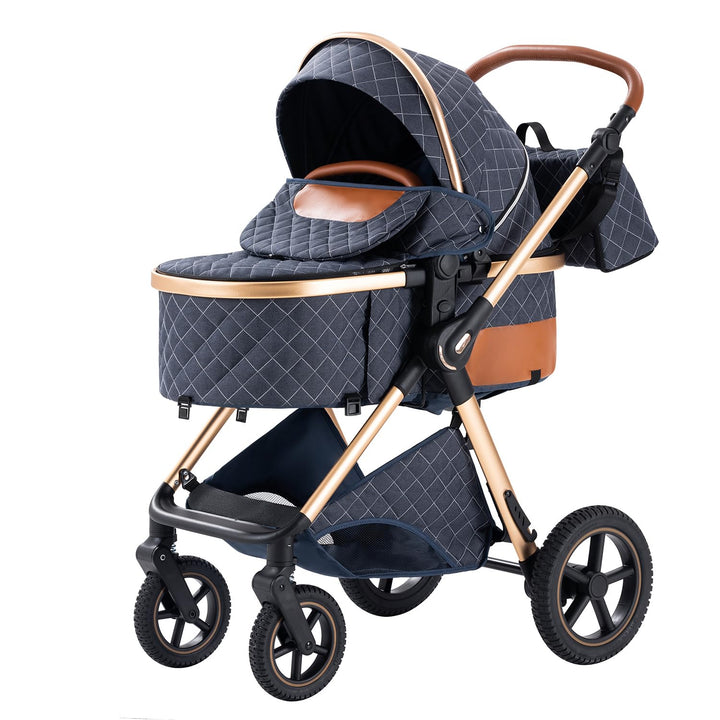 BEBBY 3-in-1 Kinderwagen KombiKinderwagen-Set 2-in-1 Buggy faltbar Luxus Hochlandschaft Neugeborenes