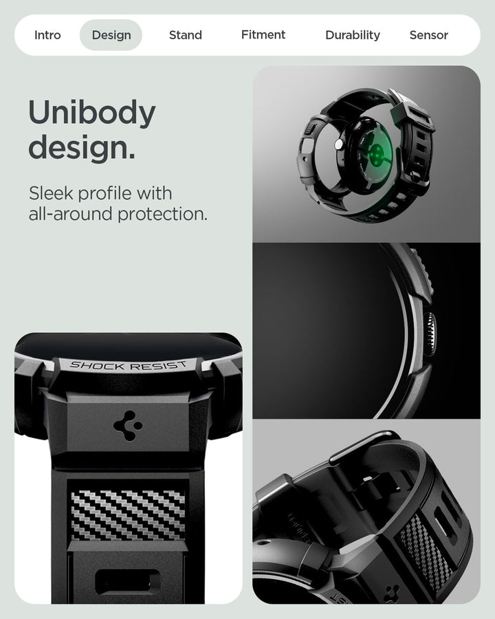 Spigen Rugged Armor Pro Hülle mit Armband Kompatibel mit Google Pixel Watch 4 41mm (2025) mit Ladest