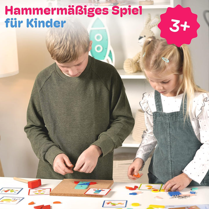 CUBIDI® Kreatives Montessori Hämmerchenspiel - Süsses Hammerspiel für Kinder ab 3 Jahre - Spiele ab