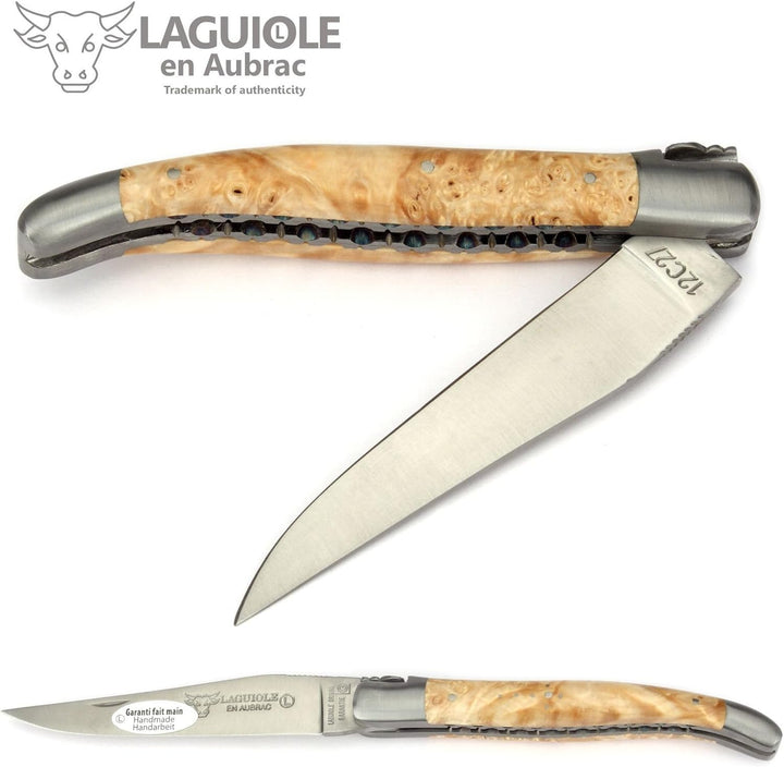 Laguiole en Aubrac Taschenmesser L0712NWIF 12 cm Doppelplatine, Griffschalen Rosskastanie, Klinge 10