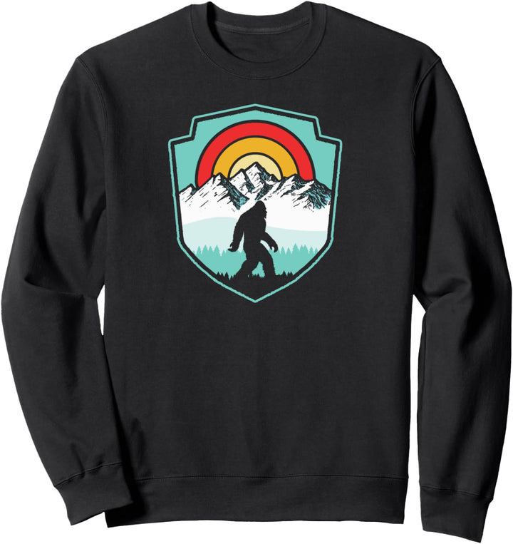 Vintage Sasquatch Outdoor Badge Bigfoot & Mountains Sweatshirt