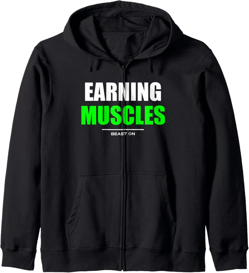 Earning Muscles Gym Fitness Workout Bodybuilding gewinnt grün Kapuzenjacke