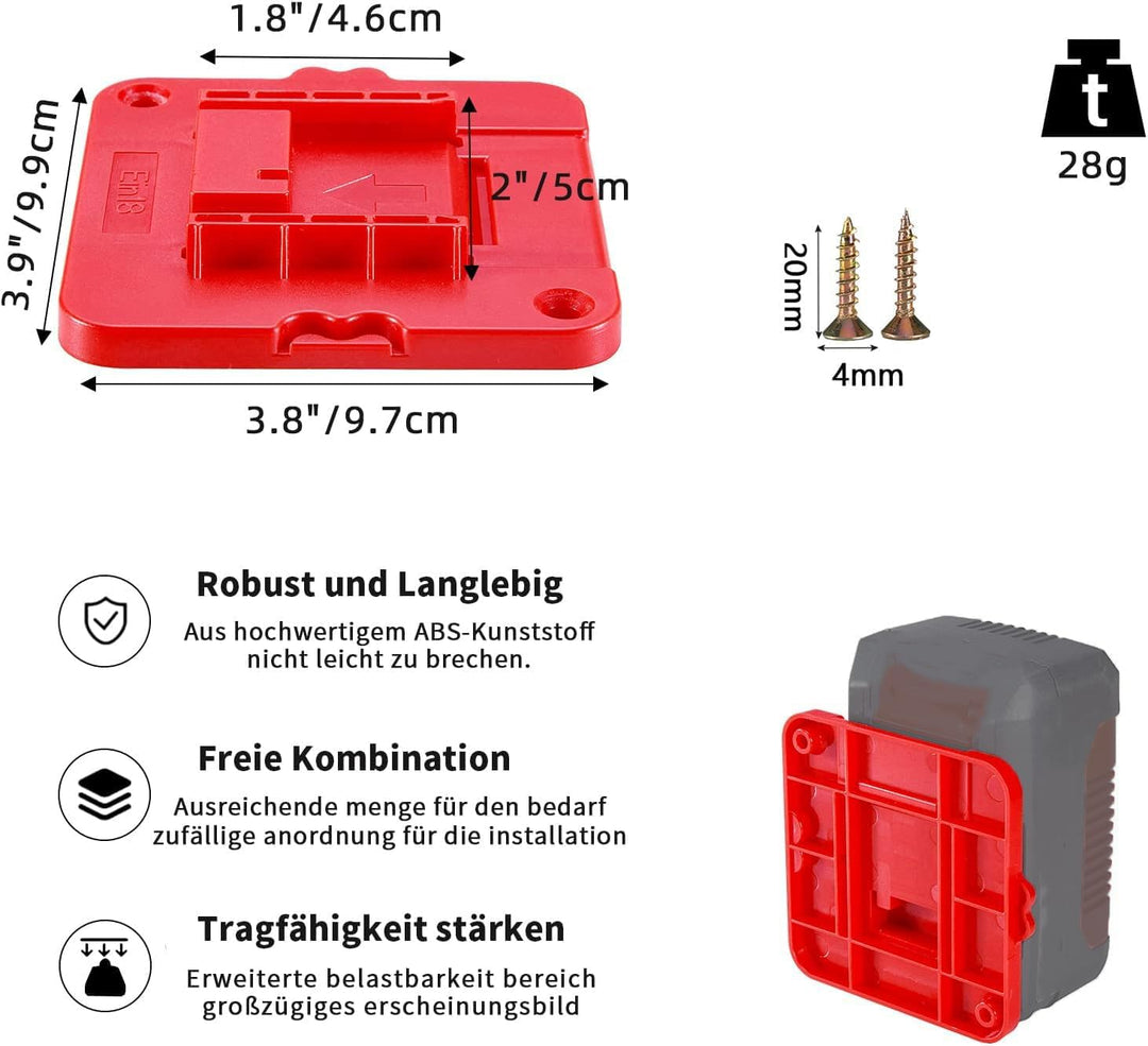 5PCS Rozlchar Batteriehalter Kompatible für for Einhell 18V Akku Wandhalterung Geeignet für Werkstat