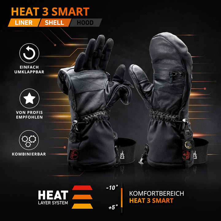 THE HEAT COMPANY - Heat 3 SMART – Die Handschuh Innovation – Handschuhe & Fäustlinge in Einem: Fäust