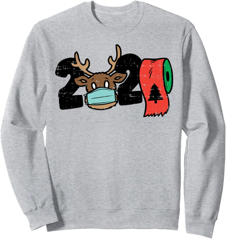 2020 Reindeer In Mask Toilet Paper Christmas Quarantine Gift Sweatshirt