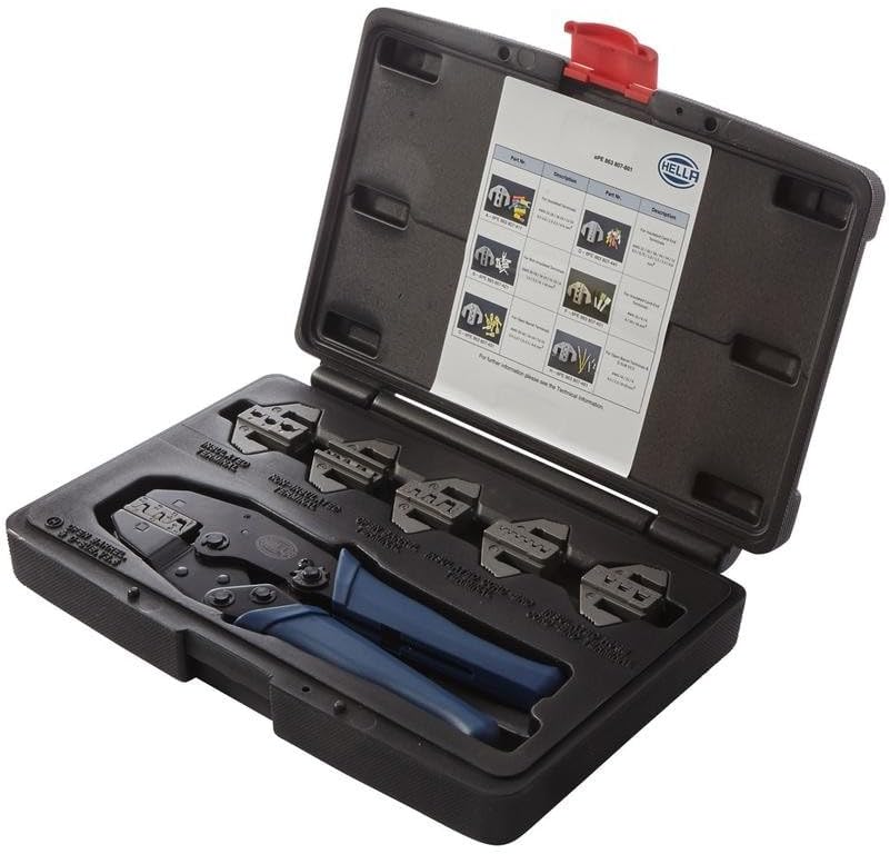 HELLA - Crimpzangeneinsatz-Set - Material Werkzeuggriff: Kunststoff - schwarz - Basic - Set - 8PE 86