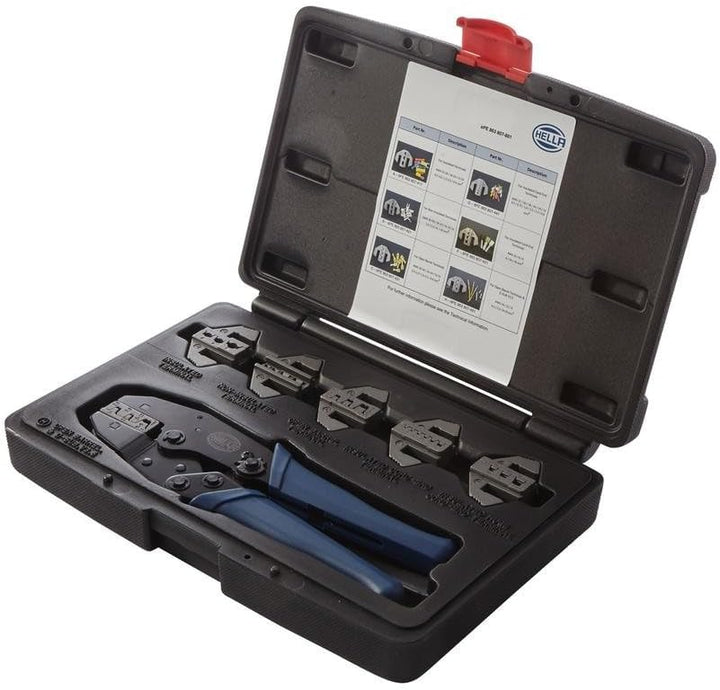 HELLA - Crimpzangeneinsatz-Set - Material Werkzeuggriff: Kunststoff - schwarz - Basic - Set - 8PE 86