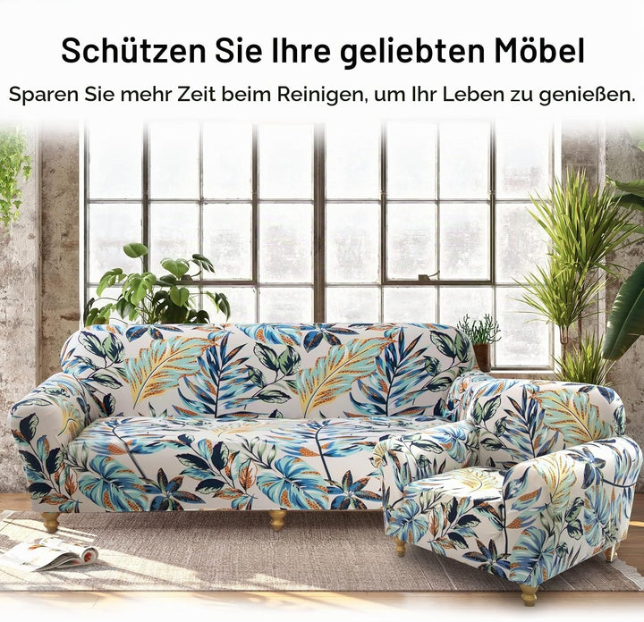 Jaotto Sofabezug 2 Sitzer Elastischer Stretch Spandex Sofa Überwürfe Sofahusse Antirutsch Waschbar S