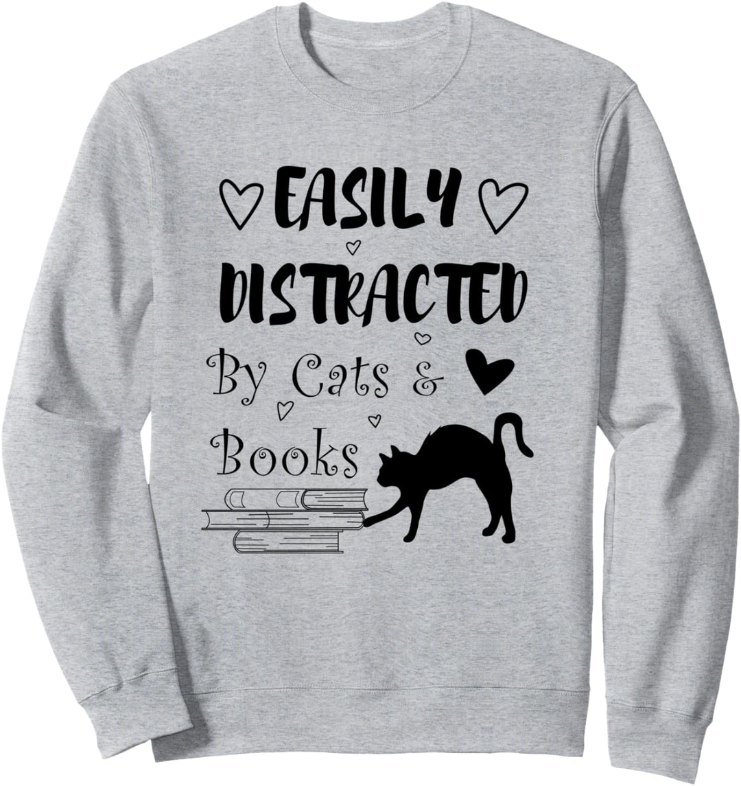 Katzen und Bücher Lesen Hobby Sweatshirt