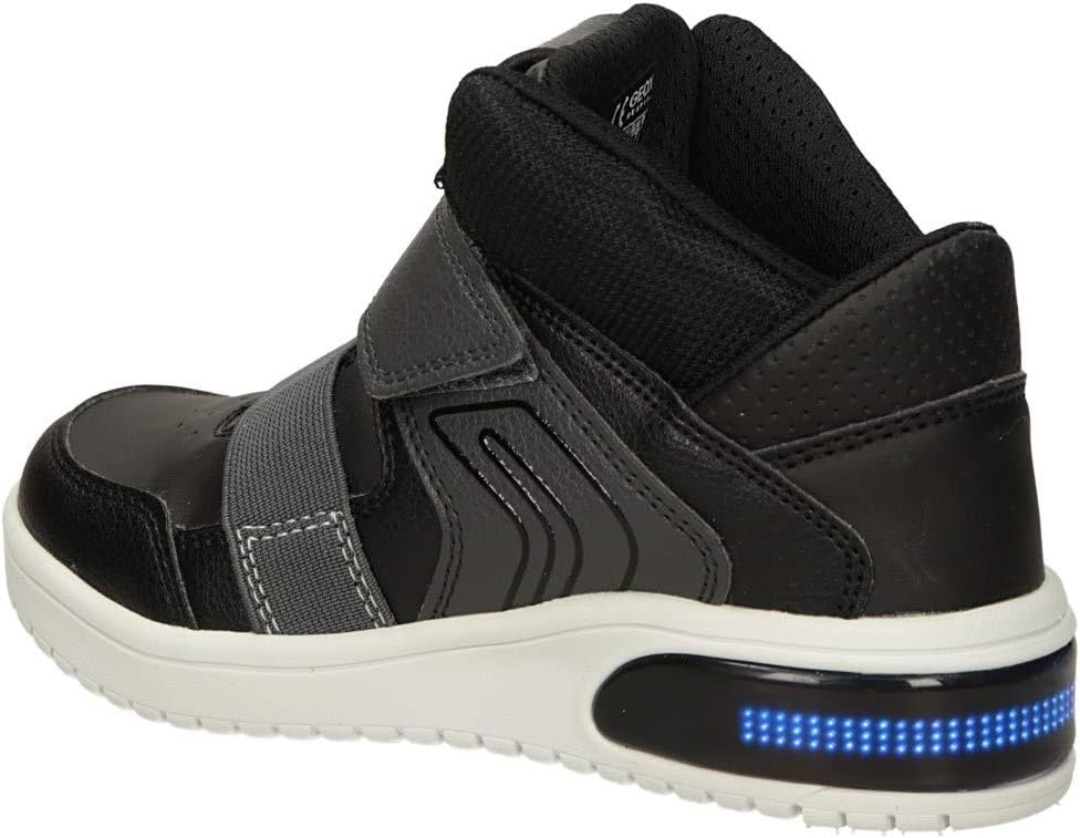Geox Jungen J XLED Boy A Sneakers 31 EU Schwarz, 31 EU Schwarz