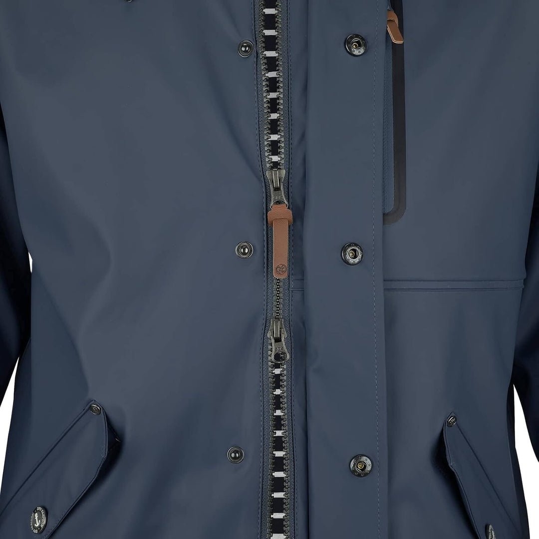 Dry Fashion Herren PU-Parka Lübeck - Regenjacke Herren Wasserdicht Winddicht Reissverschluss Outdoor