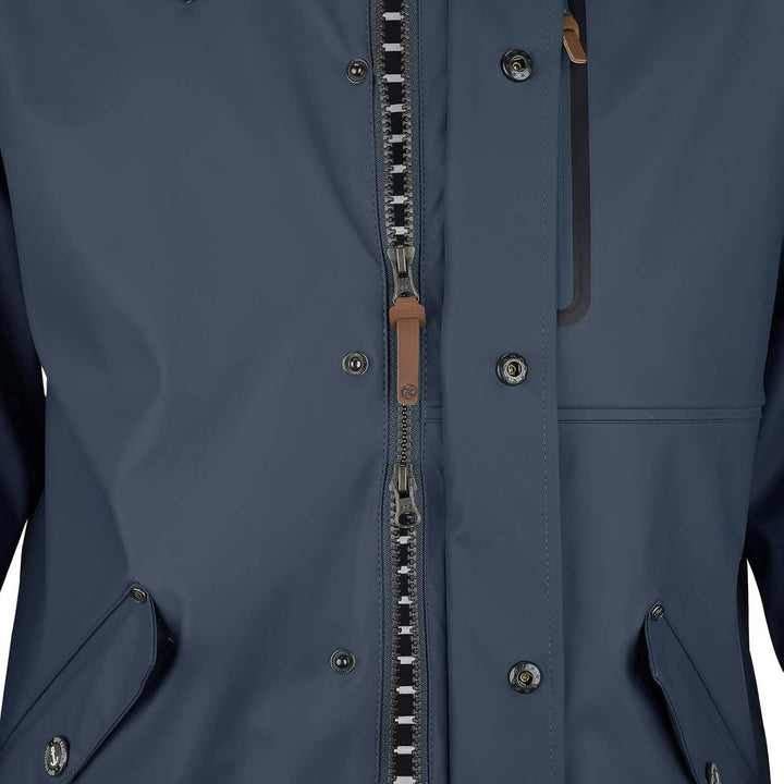Dry Fashion Herren PU-Parka Lübeck - Regenjacke Herren Wasserdicht Winddicht Reissverschluss Outdoor