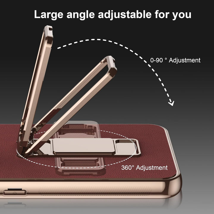 Hülle für Honor magic V6 mit Metall Halter Magnet Ständer, Ultradünn Prämie PU Leder Back Handyhülle