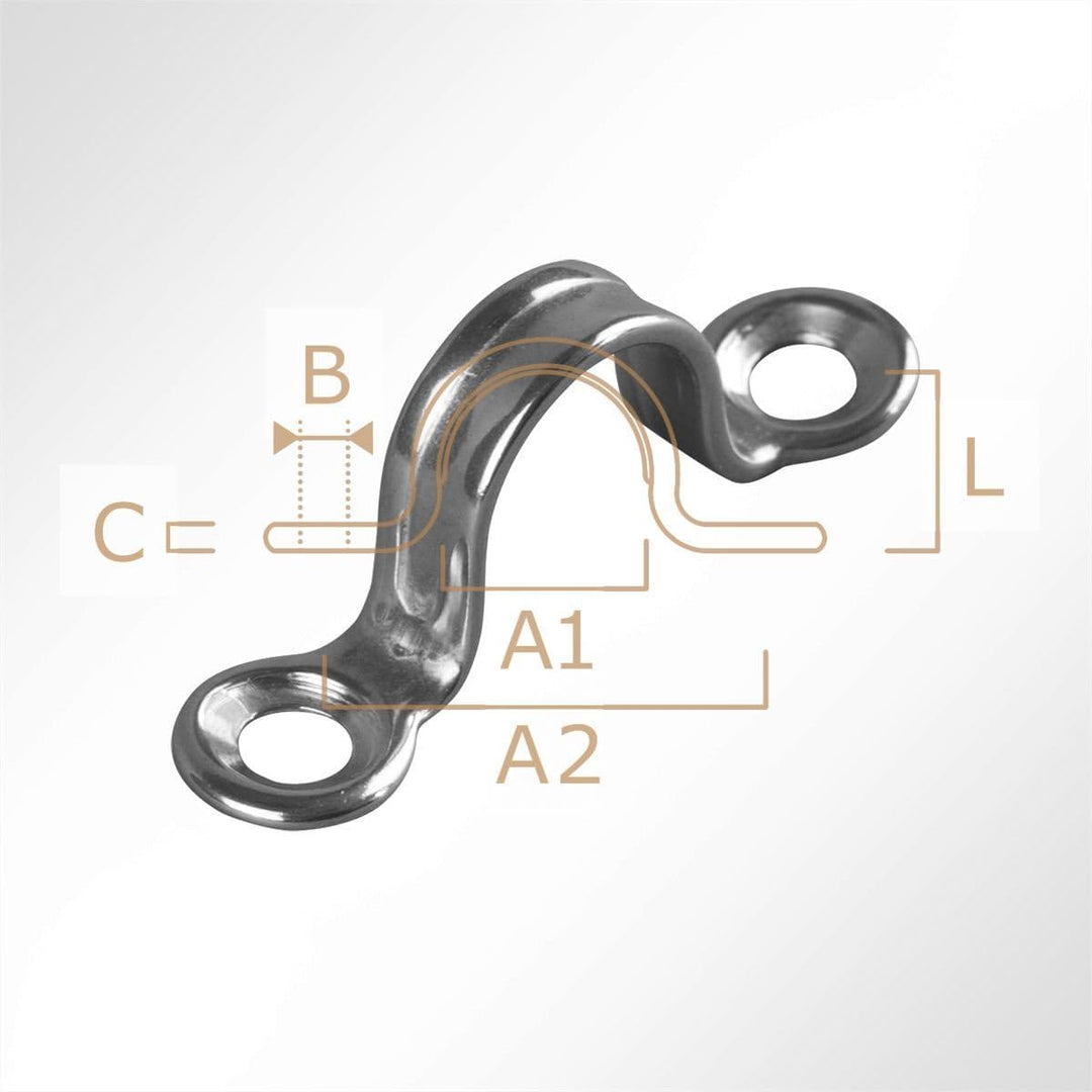 Rundsteg Fenderöse Edelstahlöse Seilflechter Öse 5,2 x 34mm 34 mm (B) Nirosta 10, 34 mm (B) Nirosta