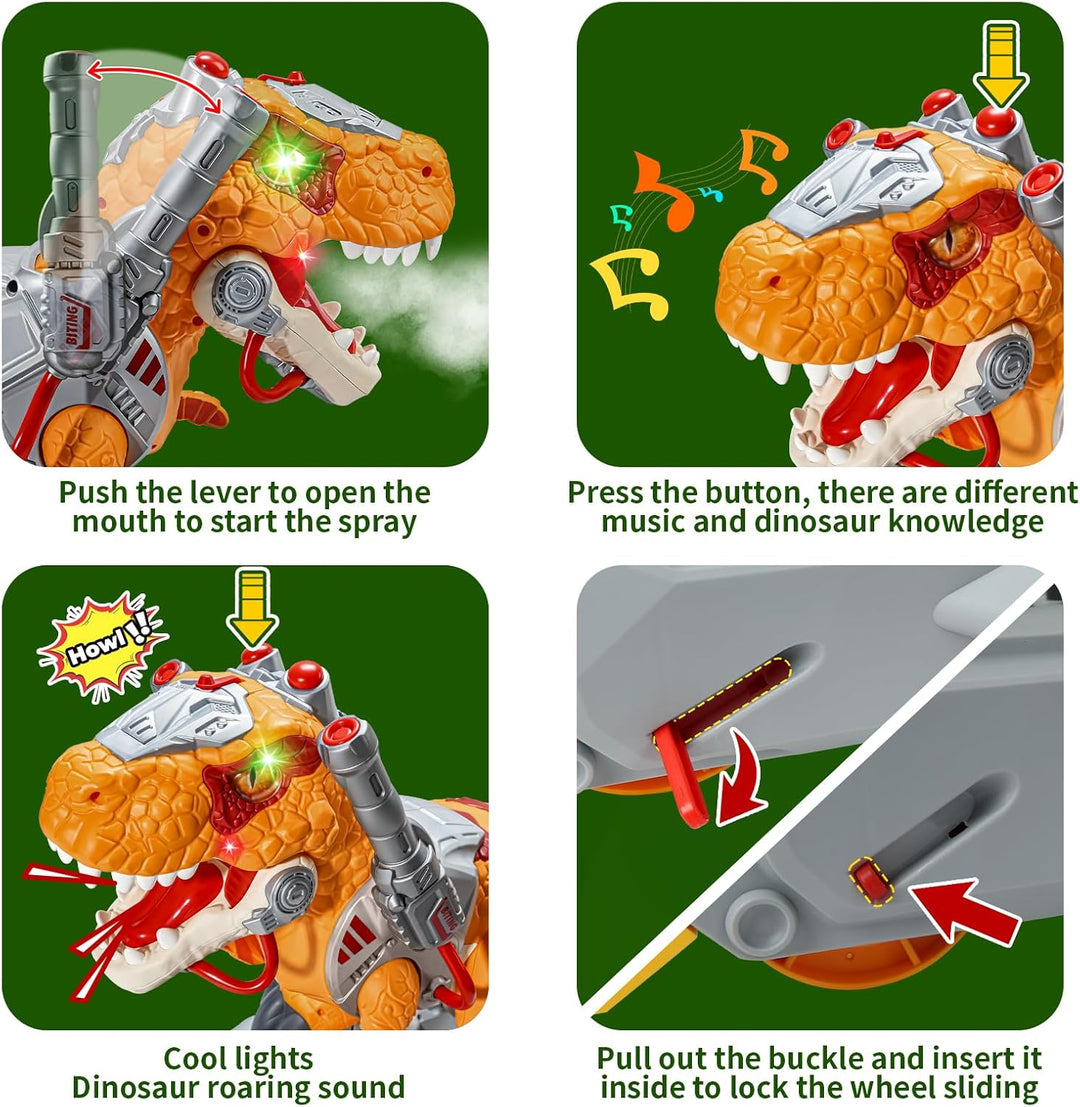 Kids Dinosaur Vehicles Electric Vehicles for Toddlers Orange Dino, Orange Dino