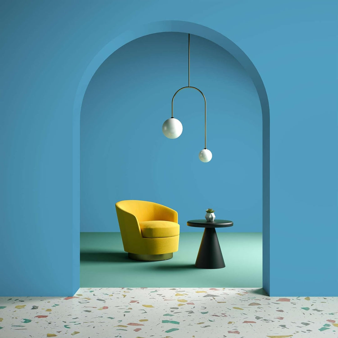 New Walls Premium Wandfarbe Blau, Eisblau Liquid Luxury Dispersionsfarbe für Innenräume – 1 L 1000 m