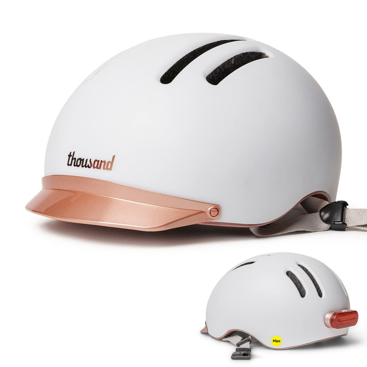 Thousand Chapter MIPS Fahrradhelm für Erwachsene, LED-Rücklicht, Radfahren &amp; Fahrradsicherheitszerti