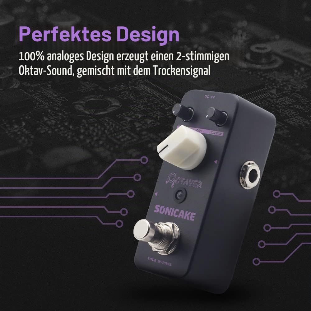 SONICAKE Octave Guitar Pedal Octave Gitarren Bass Effektpedal Analog Classic Octaver True Bypass, Oc
