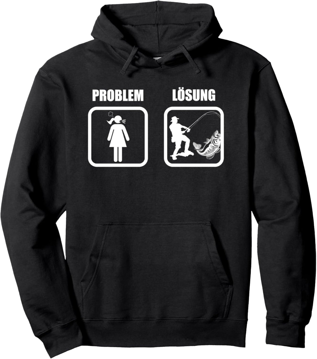 Problem Lösung - Lustiges Angler Angeln Pullover Hoodie
