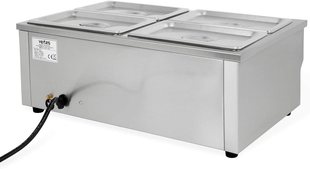 vertes Speisenwärmer Buffetwärmer Wärmebehälter Für Speisen Elektrisch 1500W aus Edelstahl (Inkl 4X