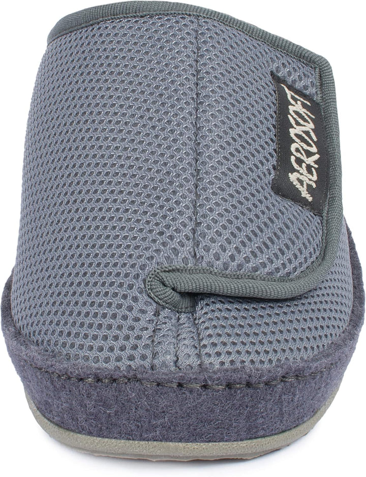 Aerosoft Klett-Pantolette 6032-4P Damen Herren Hausschuh Weite G-H rutschhemmend 38 EU Grau, 38 EU G
