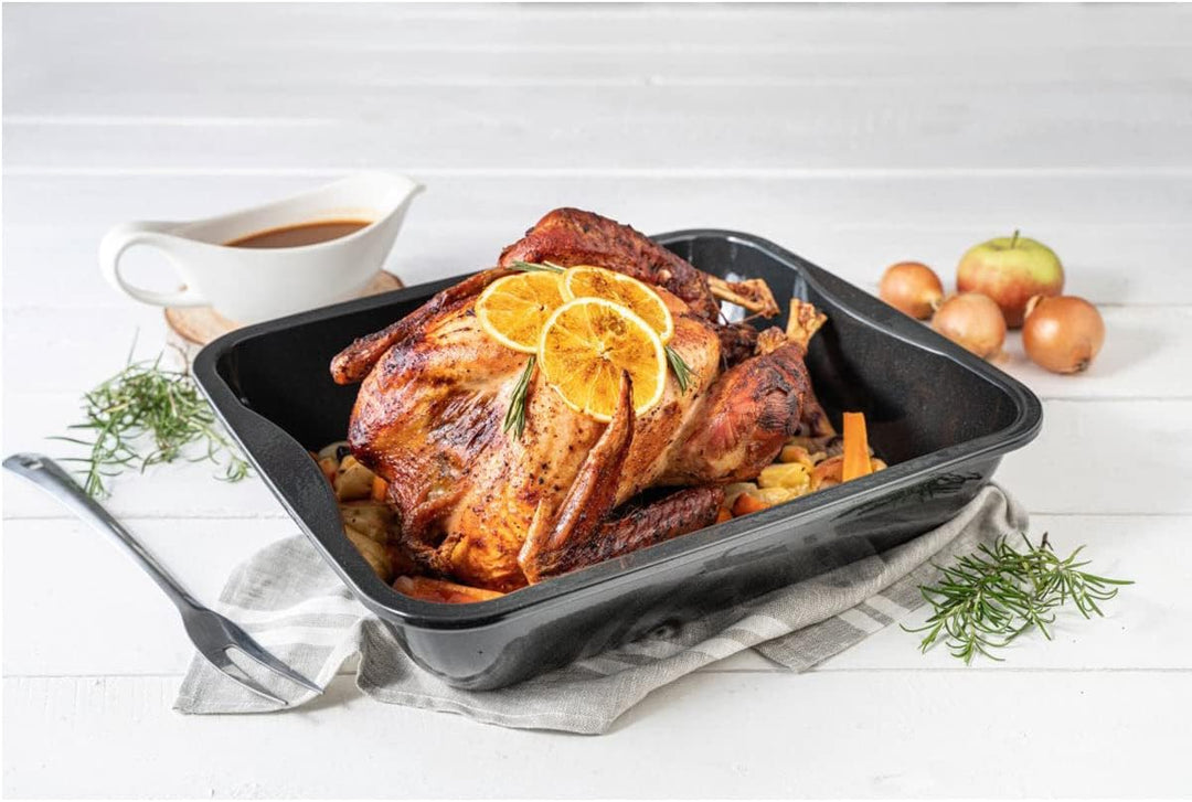 Zenker XXL Bräter Emaille (40 x 8 x 34 cm) SPECIAL COOKING, rechteckige Ofenform mit Emaille-Versieg